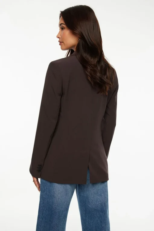 Dynamite Adeline Single Breasted Blazer Brown Clearance