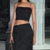Dynamite Alana Embroidered Midi Skirt Black Cheap