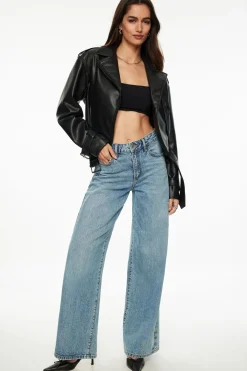 Dynamite Belted Faux Leather Biker Jacket Black Hot