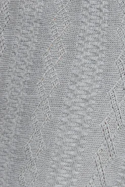 Dynamite Cable Knit Flared Pants Gray Store