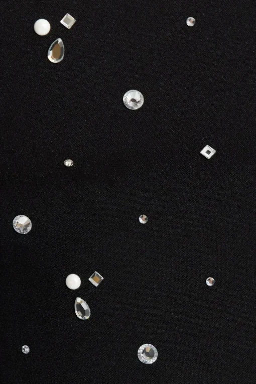 Dynamite Cropped Rhinestone Bustier Top Black Cheap