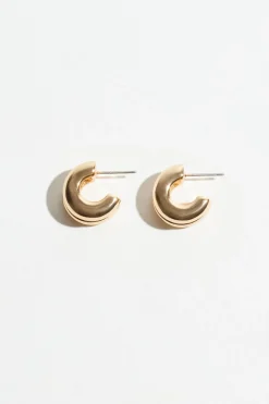 Dynamite Double Chubby Huggie Hoop Earrings Yellow Online
