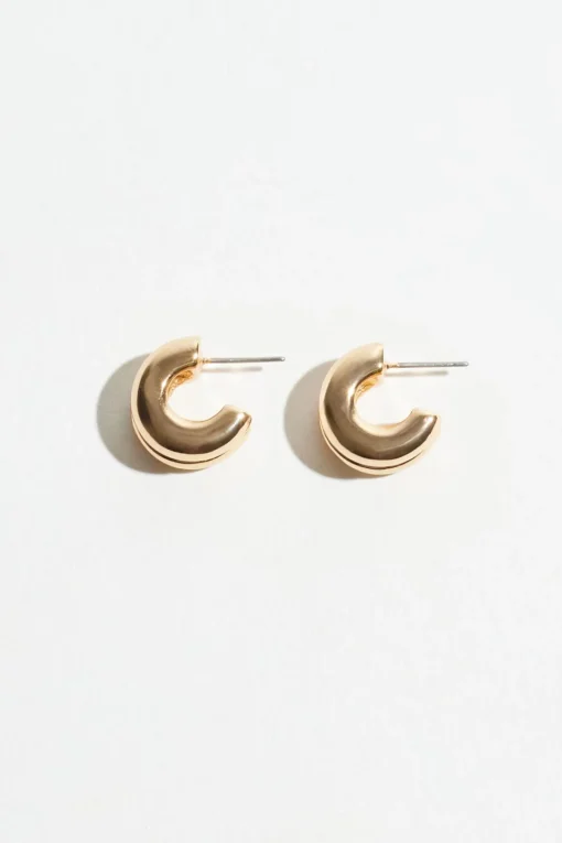Dynamite Double Chubby Huggie Hoop Earrings Yellow Online