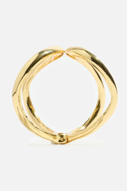 Dynamite Double Curved Cuff Bracelet Yellow Shop