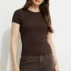 Dynamite Drea Jersey Crewneck T Shirt Brown Cheap