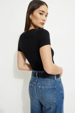 Dynamite Drea Jersey Crewneck T Shirt Black Best Sale