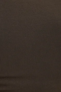 Dynamite Drea Jersey Crewneck T Shirt Brown Cheap