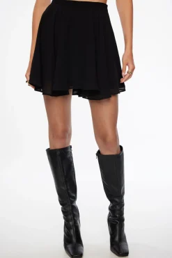 Dynamite Everlee Flounce Mini Skirt Black Flash Sale
