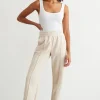 Dynamite Fleece Wide Leg Jogger Brown Best
