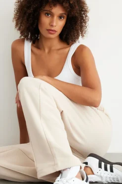 Dynamite Fleece Wide Leg Jogger Brown Best