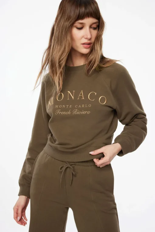 Dynamite French Terry Graphic Sweatshirt Brown Cheap