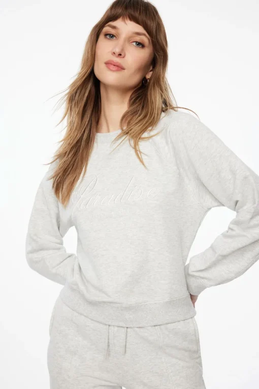 Dynamite French Terry Graphic Sweatshirt Gray Best