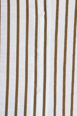 Dynamite Frida Airflow Stripe Shirt Brown Fashion