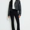 Dynamite Front Seam Flared Leggings Black Outlet