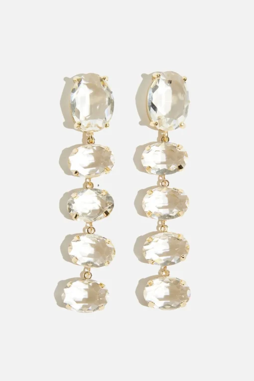 Dynamite Gem Drop Earrings White Outlet