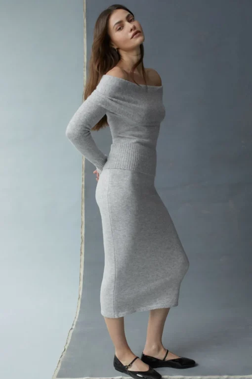 Dynamite Heavenlyarn™ Midi Skirt Gray Shop