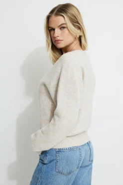 Dynamite Heavenlyarn™ V-Neck Sweater Brown Best Sale
