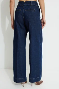 Dynamite Heidi Pleated Wide Leg Jeans Blue Cheap