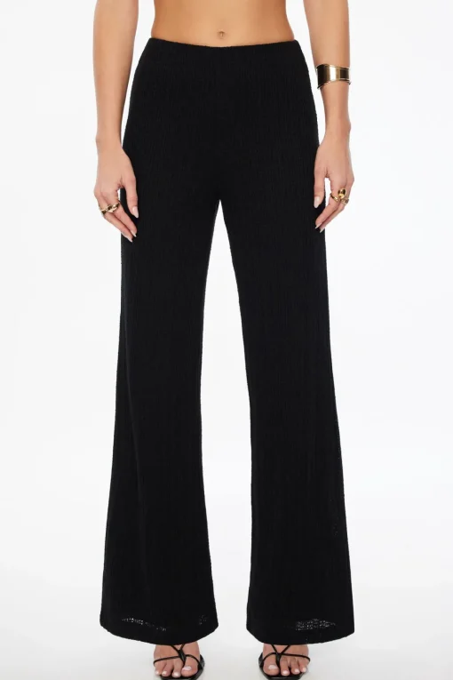 Dynamite Malika Crochet Wide Leg Pants Black Cheap