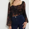 Dynamite Marilena Front Tie Blouse Coral Cheap