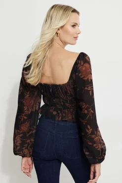 Dynamite Marilena Front Tie Blouse Coral Cheap