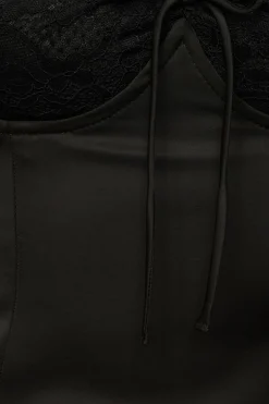 Dynamite Marine Lace Satin Bustier Black Shop