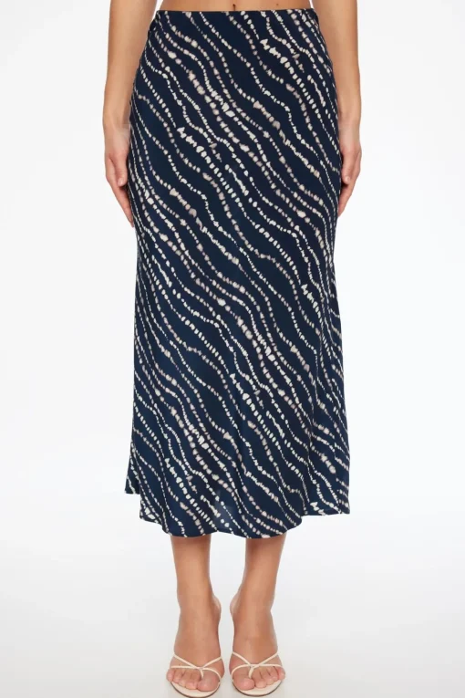 Dynamite Melody Slip Midi Skirt Blue Fashion