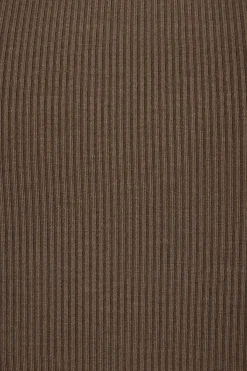 Dynamite Micro Halter Ribbed Top Brown Sale