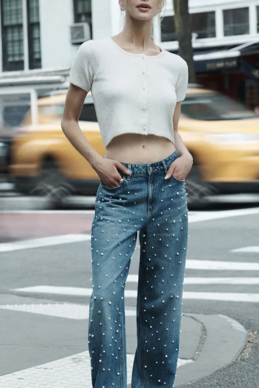 Dynamite Mika Pearl Relaxed Straight Jeans Blue Outlet