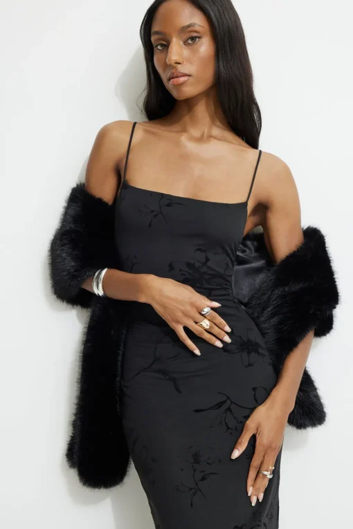Dynamite Oversized Faux Fur Stole Black Online