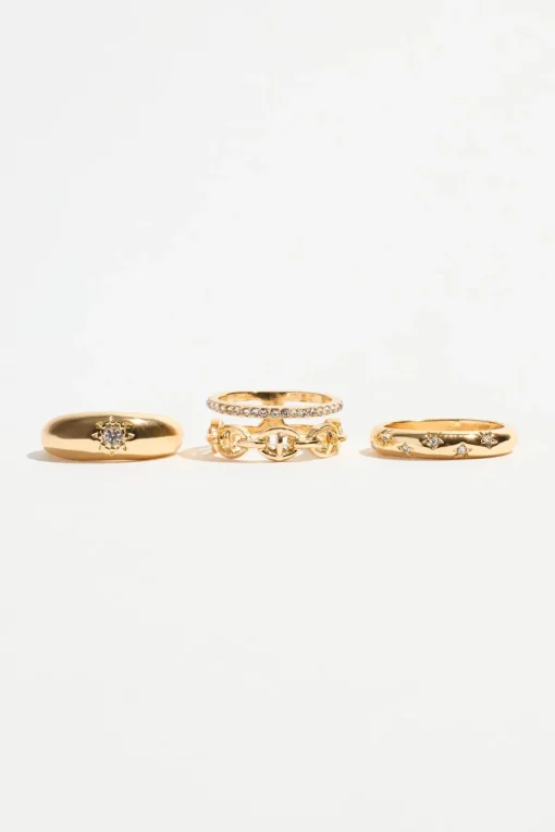 Dynamite 4-Pack Chain Link & Star Rings White Best