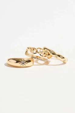 Dynamite 4-Pack Chain Link & Star Rings White Best