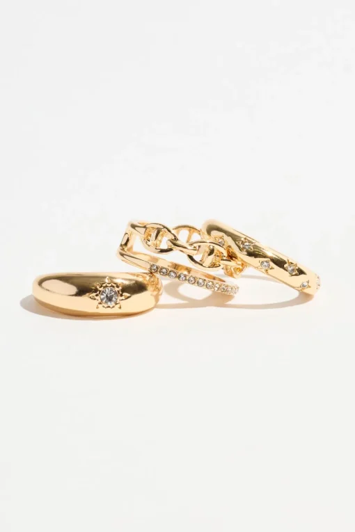 Dynamite 4-Pack Chain Link & Star Rings White Best