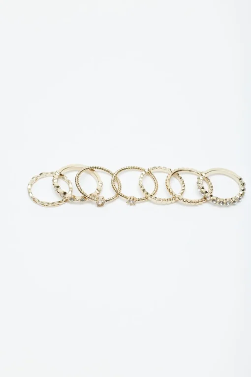 Dynamite 7-Pack Gem & Twist Rings White Flash Sale