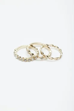 Dynamite 7-Pack Gem & Twist Rings White Flash Sale