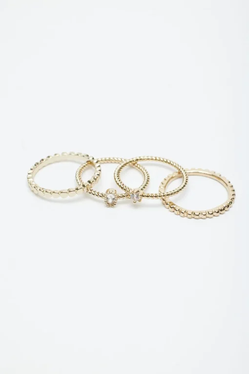 Dynamite 7-Pack Gem & Twist Rings White Flash Sale