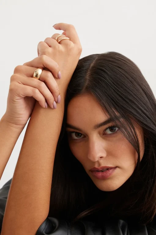Dynamite 6-Pack Oversized & Twisted Rings Yellow Discount