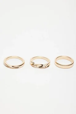 Dynamite 6-Pack Oversized & Twisted Rings Yellow Discount