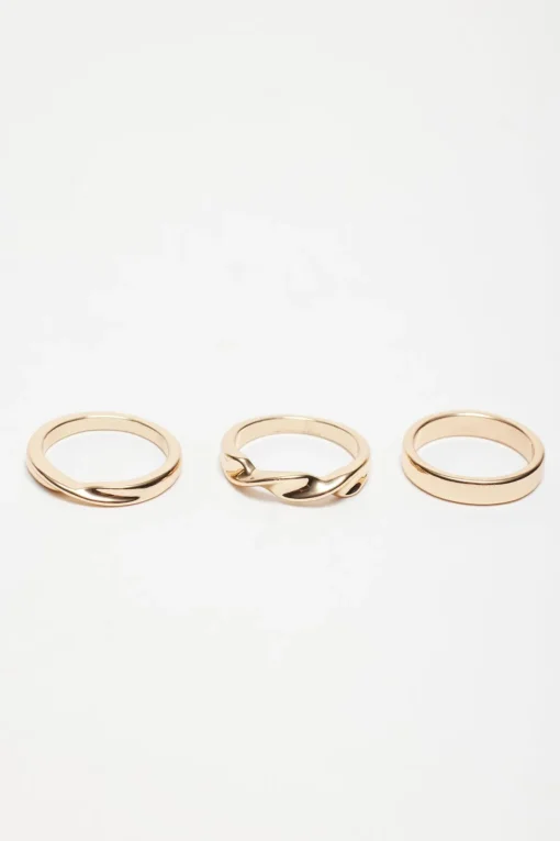 Dynamite 6-Pack Oversized & Twisted Rings Yellow Discount