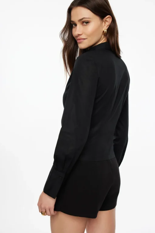 Dynamite Pleated Midi Shirt Black Best