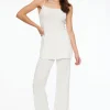Dynamite Pointelle Wide Leg Pants White Fashion