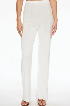 Dynamite Pointelle Wide Leg Pants White Fashion