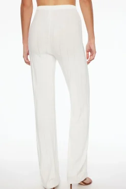 Dynamite Pointelle Wide Leg Pants White Fashion