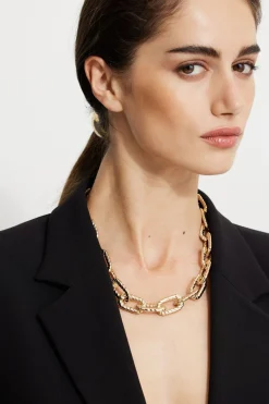 Dynamite Roped Chain Link Necklace Yellow Shop
