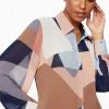 Dynamite Sheer Balloon Sleeve Blouse Blue New