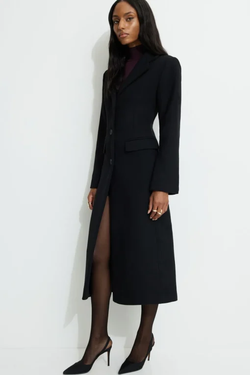 Dynamite Tailored Single Breasted Coat Black Cheap