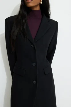 Dynamite Tailored Single Breasted Coat Black Cheap