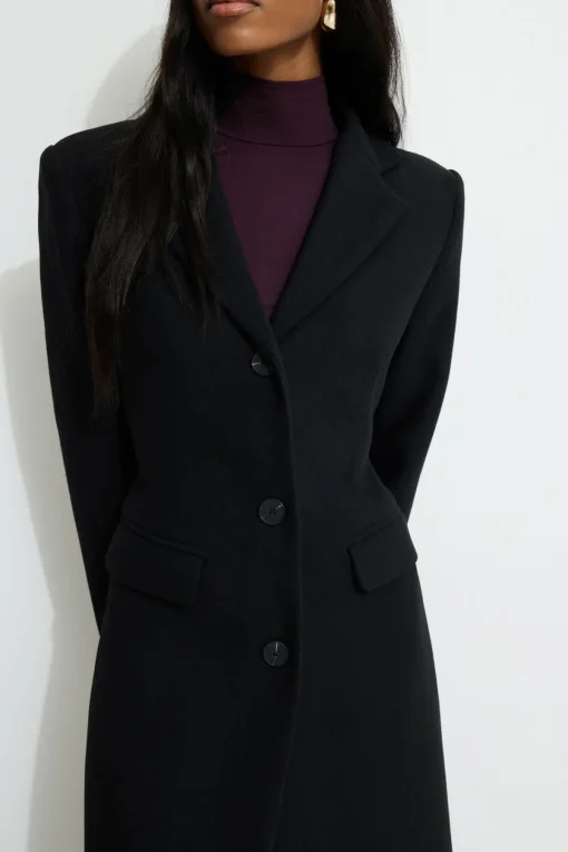 Dynamite Tailored Single Breasted Coat Black Cheap